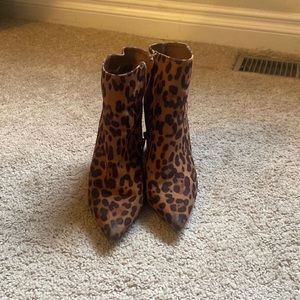 Cheetah print booties